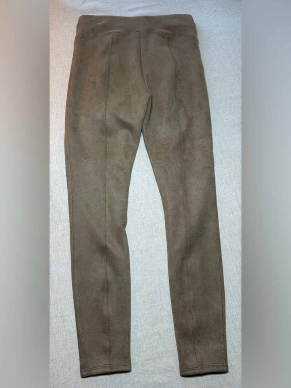 Women’s Spanx Faux Suede Stretch Tummy control Lined leggings Medium Brown #chic - Picture 3 of 7